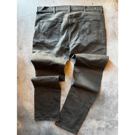 7 For All Mankind Olive-Green Slimmy Comfort Lux Jeans (40)