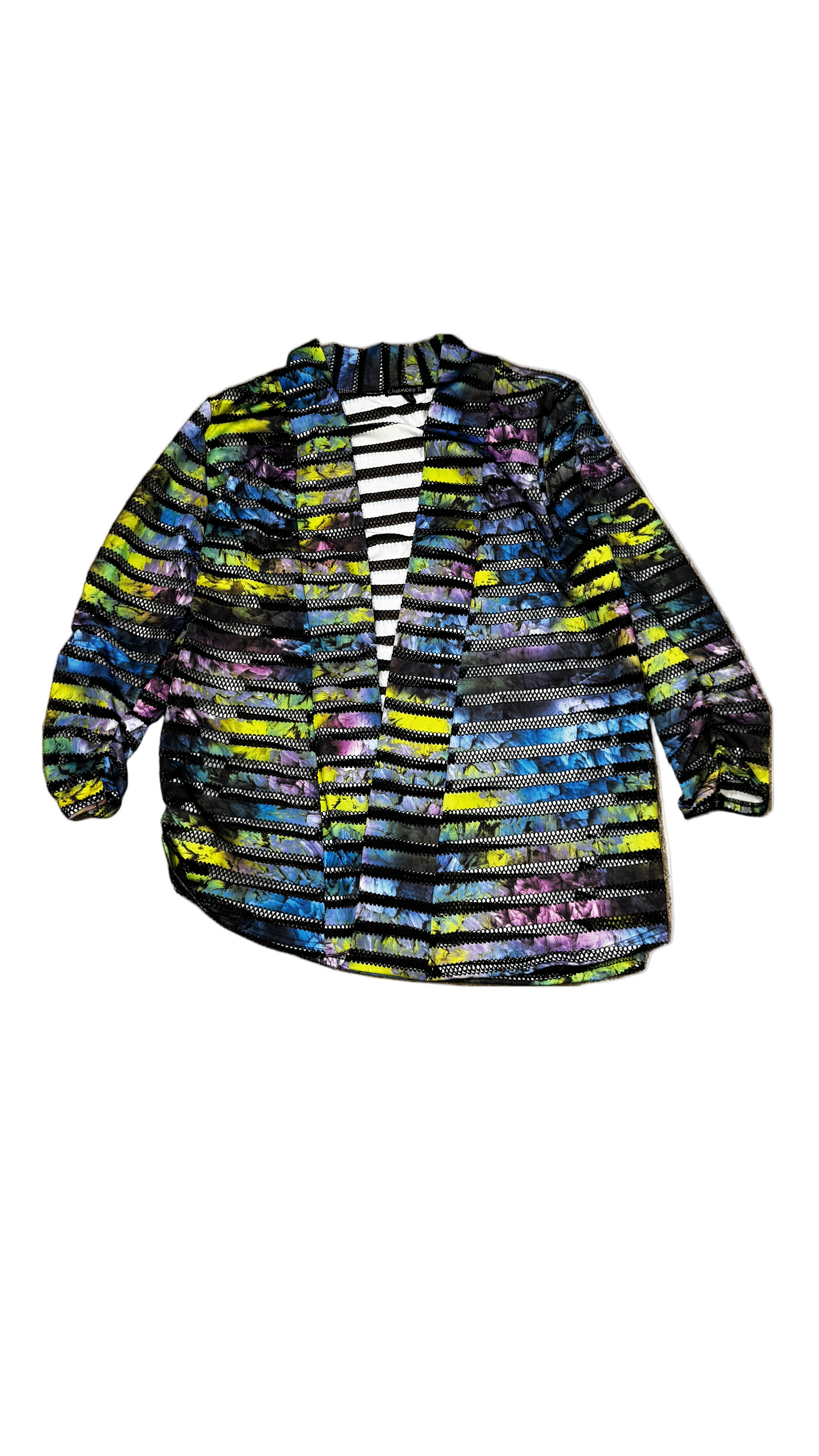 Chances R Rave Abstract Sheer Knit Jacket - Size L