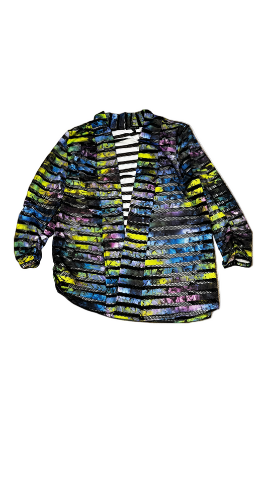 Chances R Rave Abstract Sheer Knit Jacket - Size L