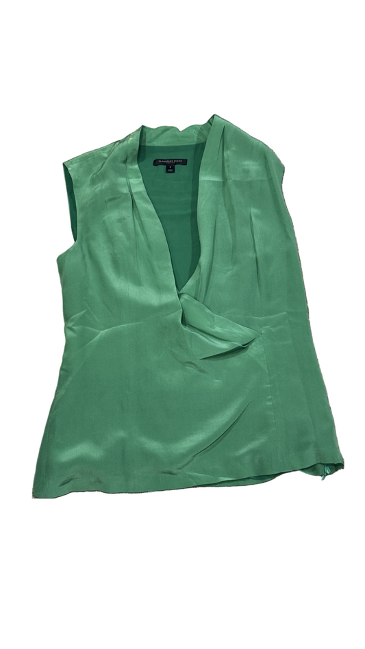 Classiques Entier Emerald Silk Drape Blouse — Size L